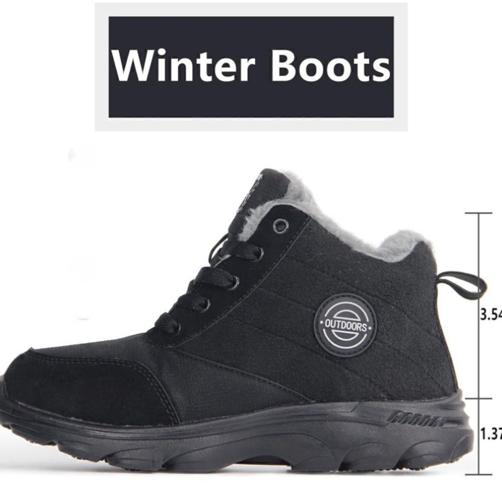 Snow Boots Faux Fur Lined Booties Anti-Slip Ankle Boots Winter Sneakers Size 9 - Picture 4 of 8